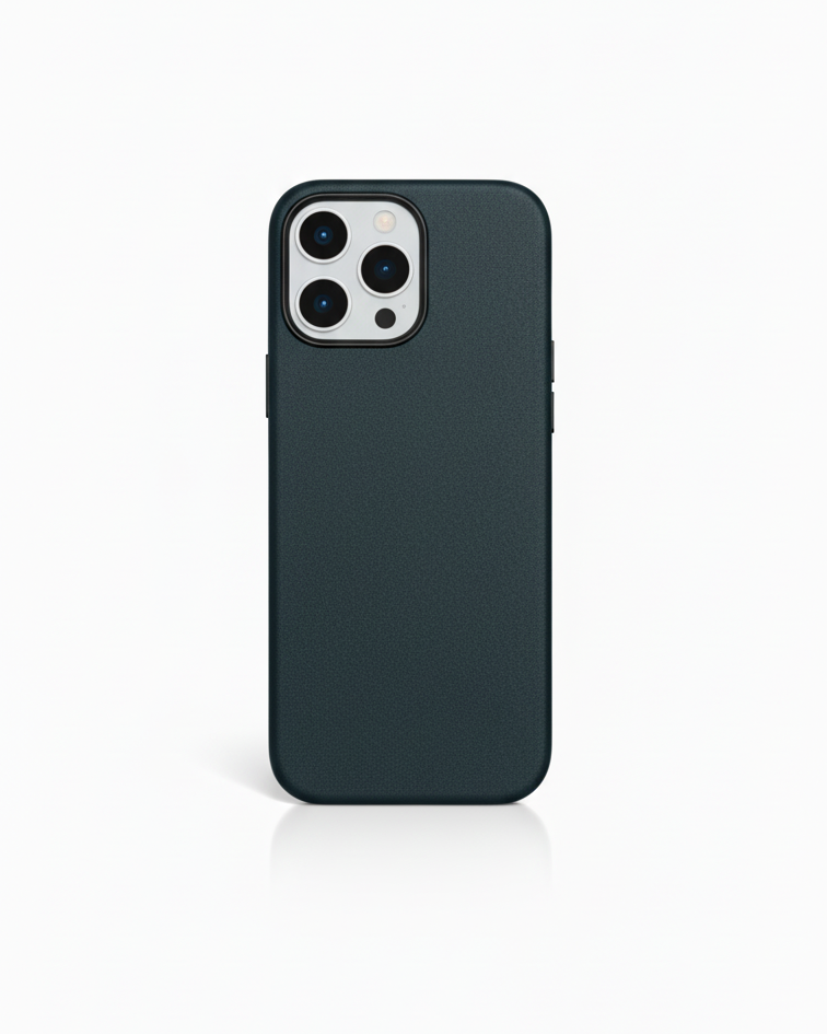 iPhone 16 Pro Full Leather Cover in navy Crazy Horse leather with precise cutouts for camera and buttons