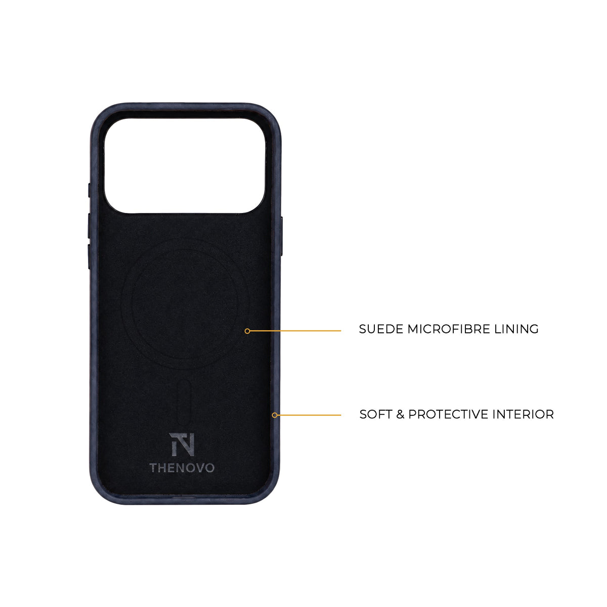 Navy Crazy Horse full leather cover for iPhone 17 Pro Max, 17 Pro, 18 Pro Max and 18 Pro, detail view