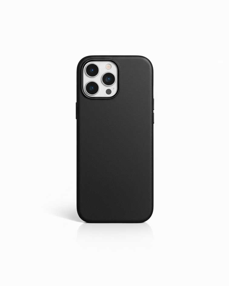iPhone 16 Pro full leather cover in black made from Crazy Horse leather for durability and style