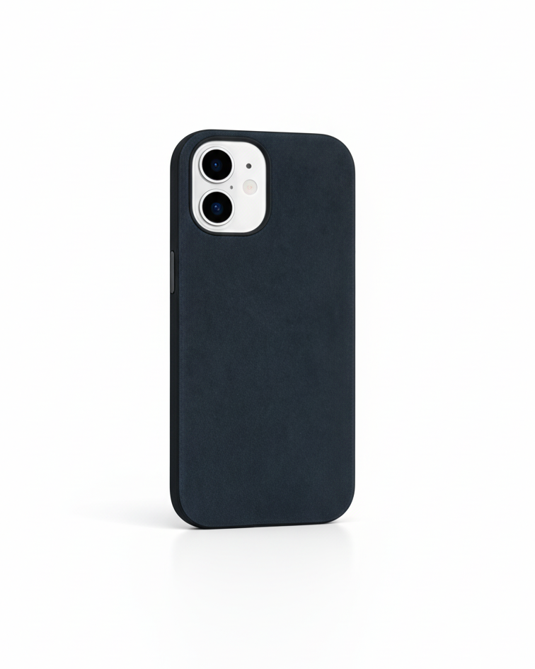 iPhone 17 Hybrid Leather Cover in navy with Crazy Horse leather for added durability and style