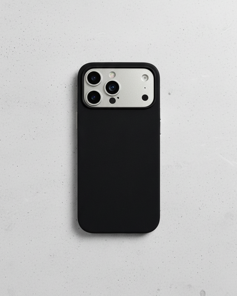 iPhone 17 Pro Hybrid Leather Cover in black with Crazy Horse leather and MagSafe compatibility