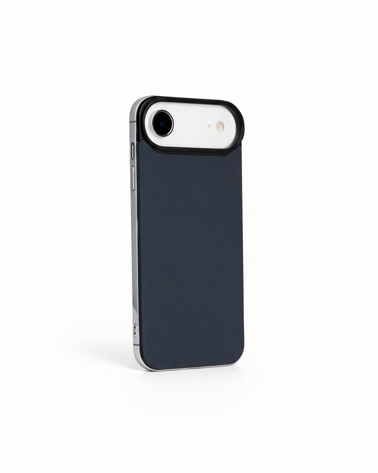 iPhone Air Magnetic Leather Back case in navy with Crazy Horse leather finish and MagSafe compatibility