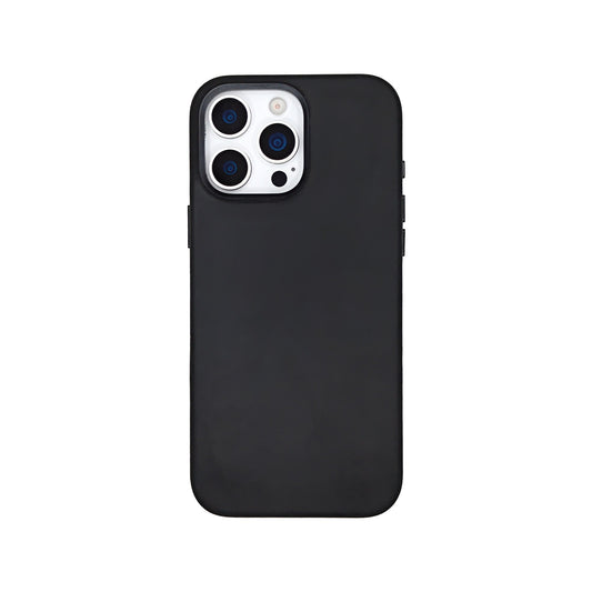 Black Crazy Horse full leather cover for iPhone 16 Pro Max and 16 Pro, on a white background