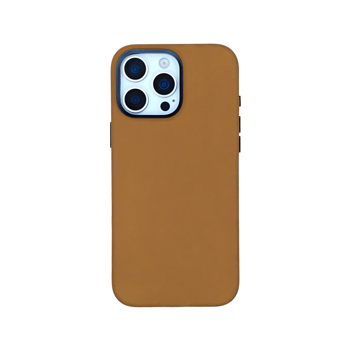 Tan Crazy Horse full leather cover for iPhone 16 Pro Max and 16 Pro, on a white background