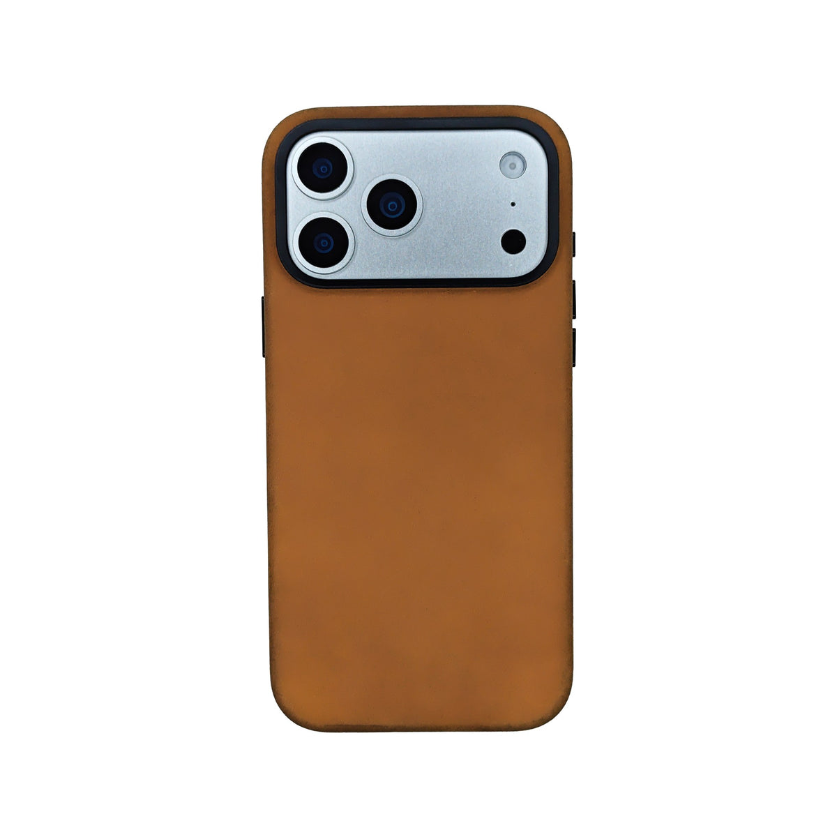 Tan Crazy Horse full leather cover for iPhone 17 Pro Max, 17 Pro, 18 Pro Max and 18 Pro, on a white background