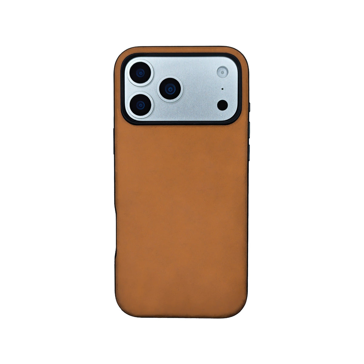 Tan Crazy Horse hybrid leather cover for iPhone 17 Pro Max, 17 Pro, 18 Pro Max and 18 Pro, on a white background