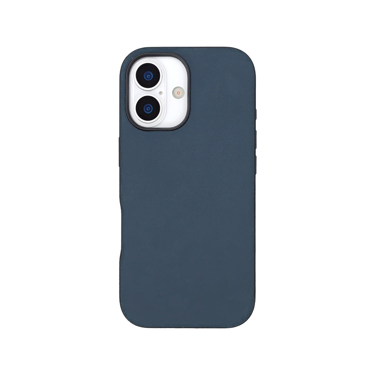 Navy Crazy Horse hybrid leather cover for iPhone 17 and 16, on a white background